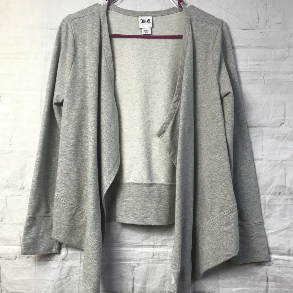 Everlast Gray Open Front Cardi Sz Med French Terry
